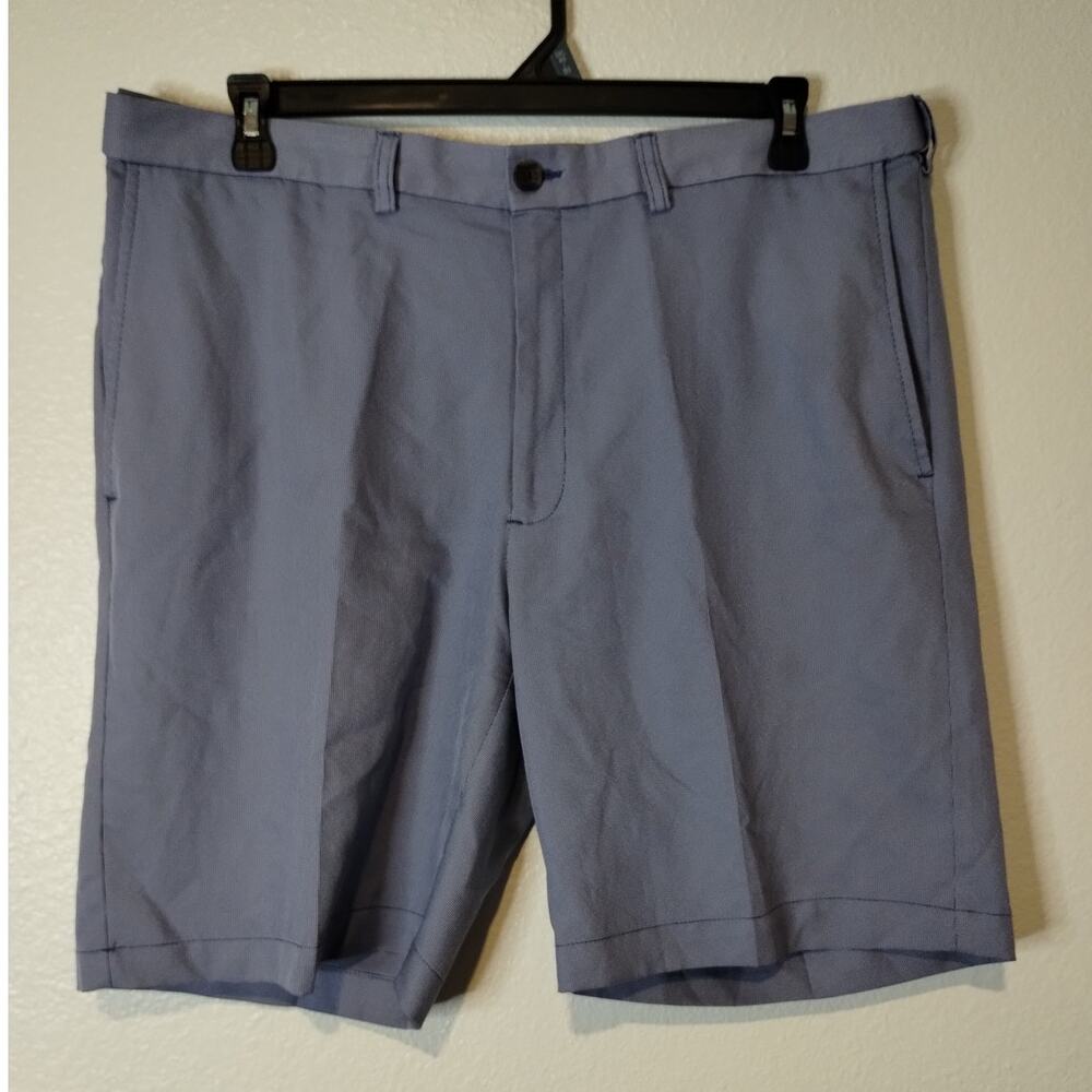 Haggar Cool 18 Pro Men's Size 40 Waist Blue Expandable Waist Golf Shorts